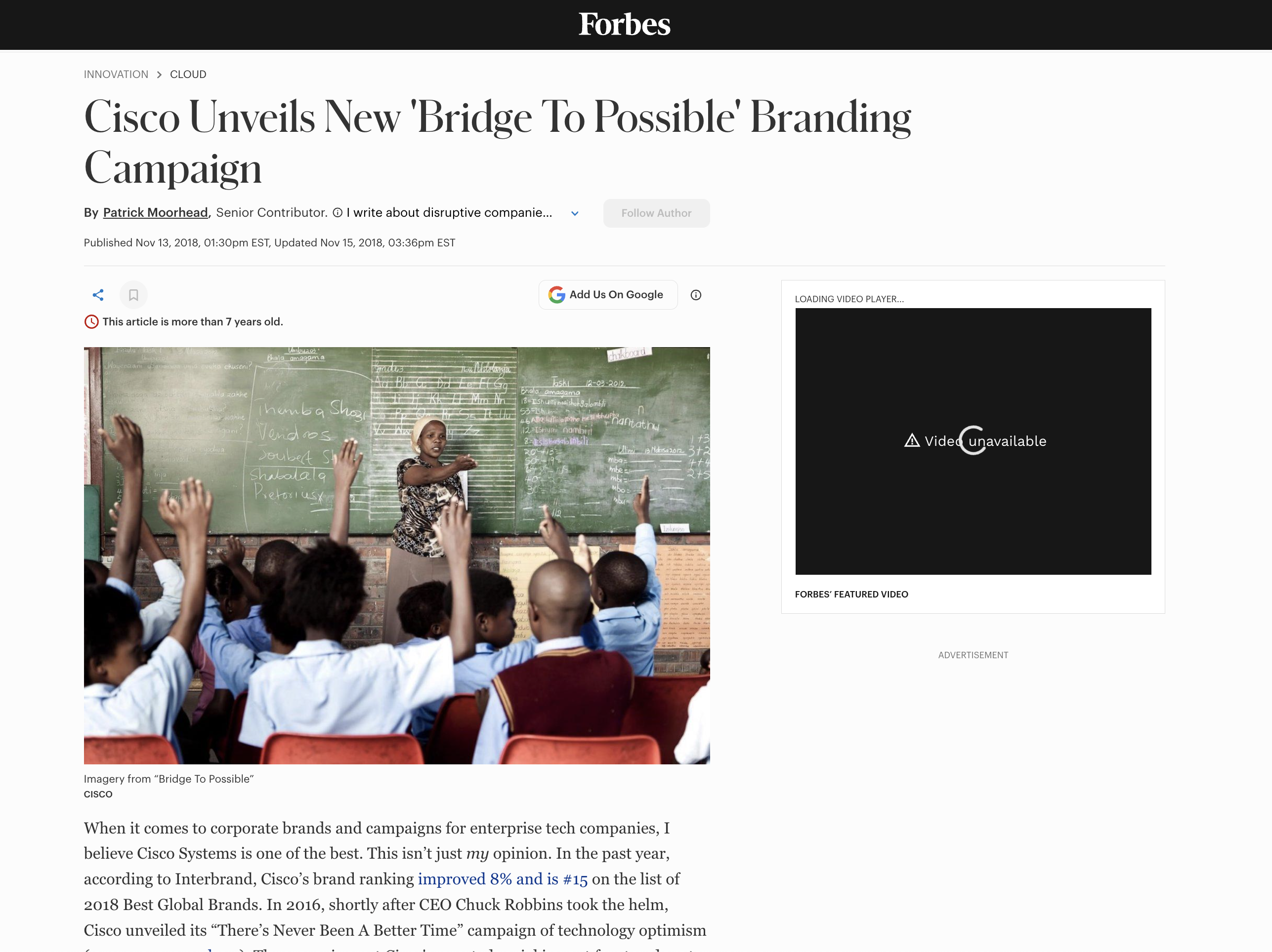 Cisco's Bridge to Possible Campaign