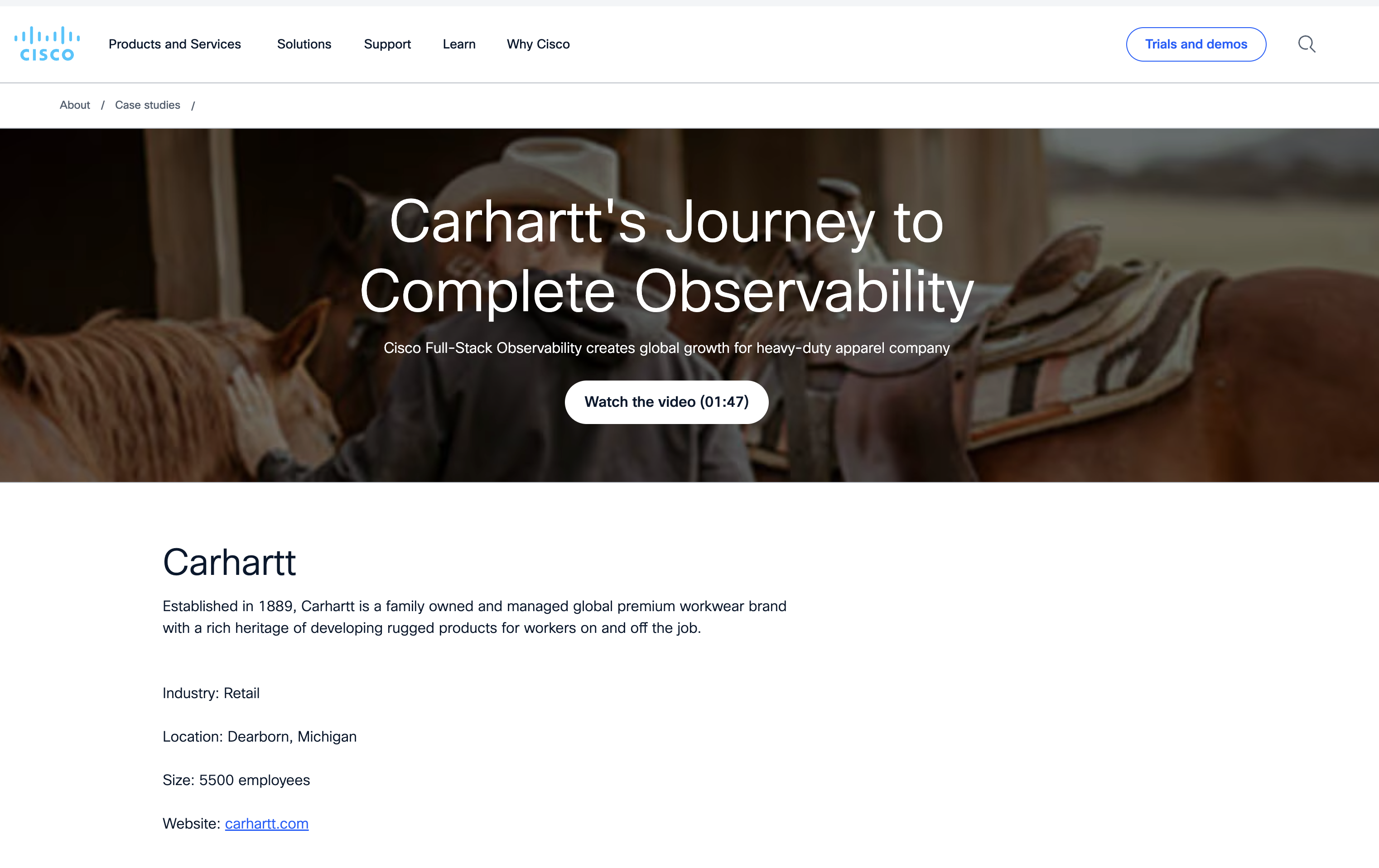 Carhartt Case Study - Cisco Customer Success Story