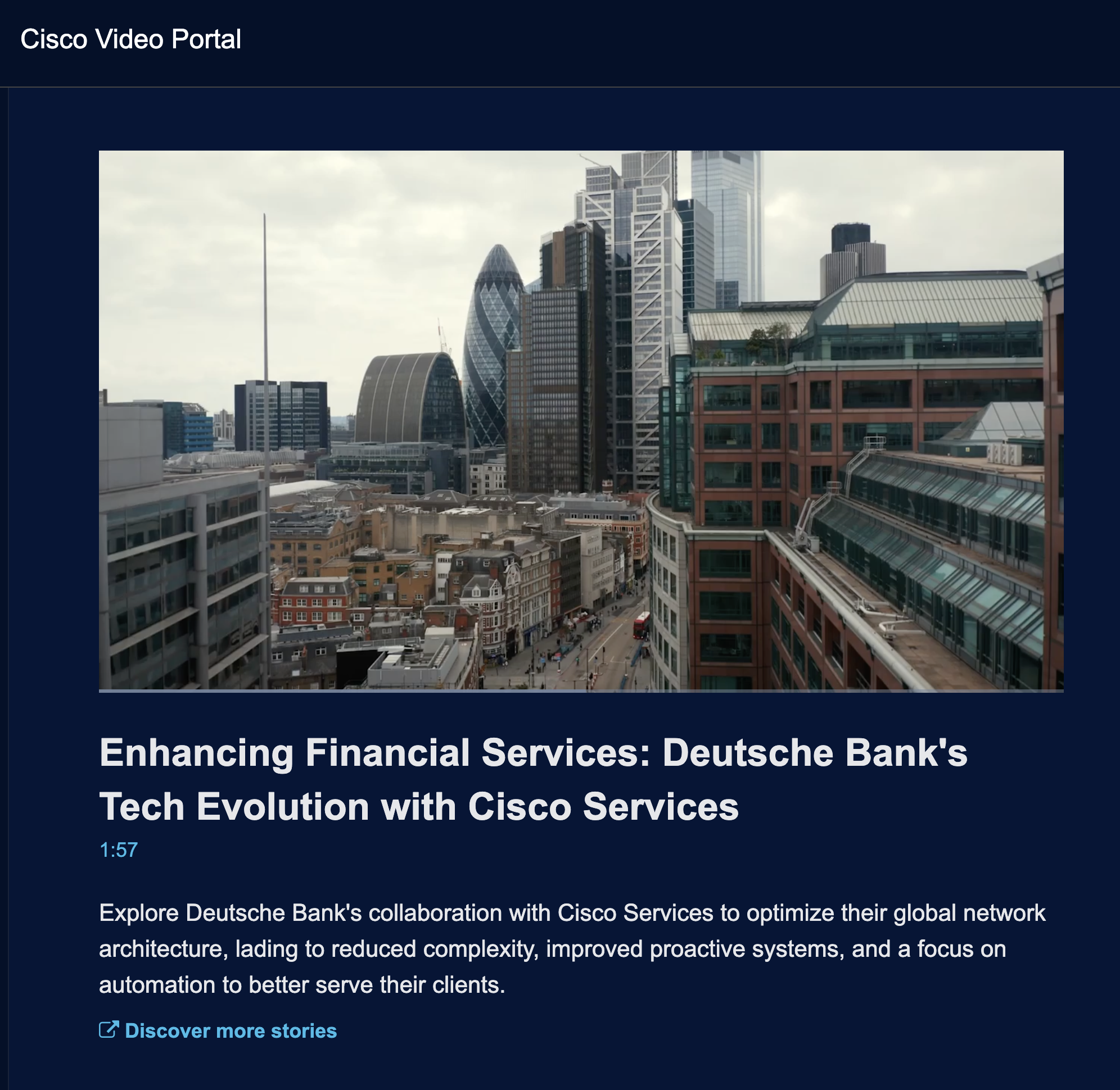 Deutsche Bank Case Study - Cisco Customer Success Story